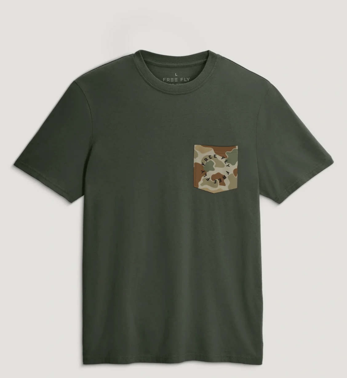 FreeFly Target Species Pocket Tee - Green/Camo