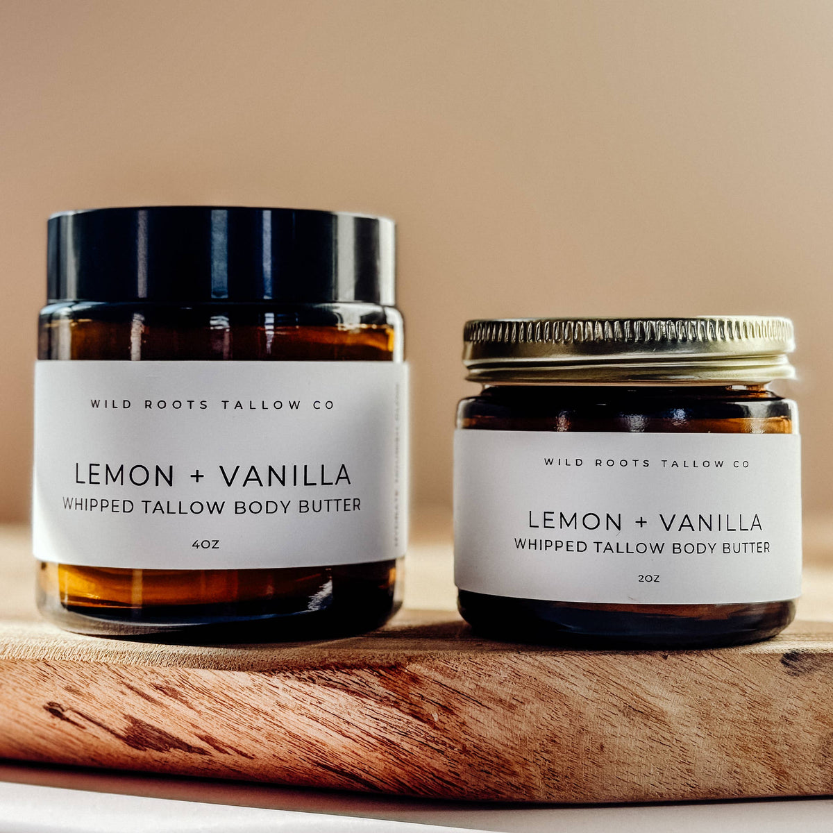 Lemon + Vanilla Tallow Body Butter | Brightening Body Whip: 2oz
