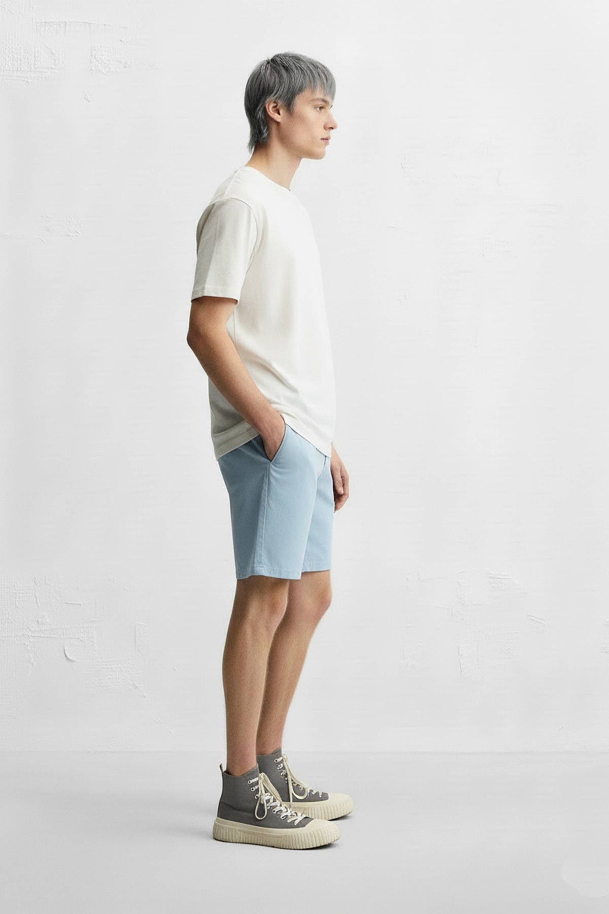 Hawk's Bay Men's Twill Summer Stretch 4 Pocket Chino Shorts - Light Blue
