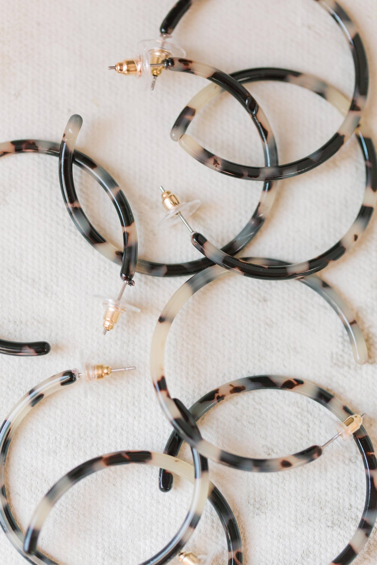 St Armands Designs of Sarasota - 1.25" Skinny Blonde Tortoise Hoop Earrings