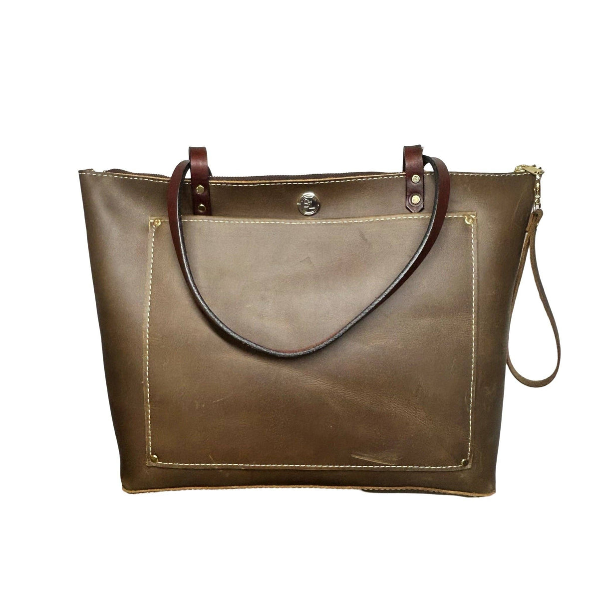 SouthLife's The Zippered Square Tote: Caramel