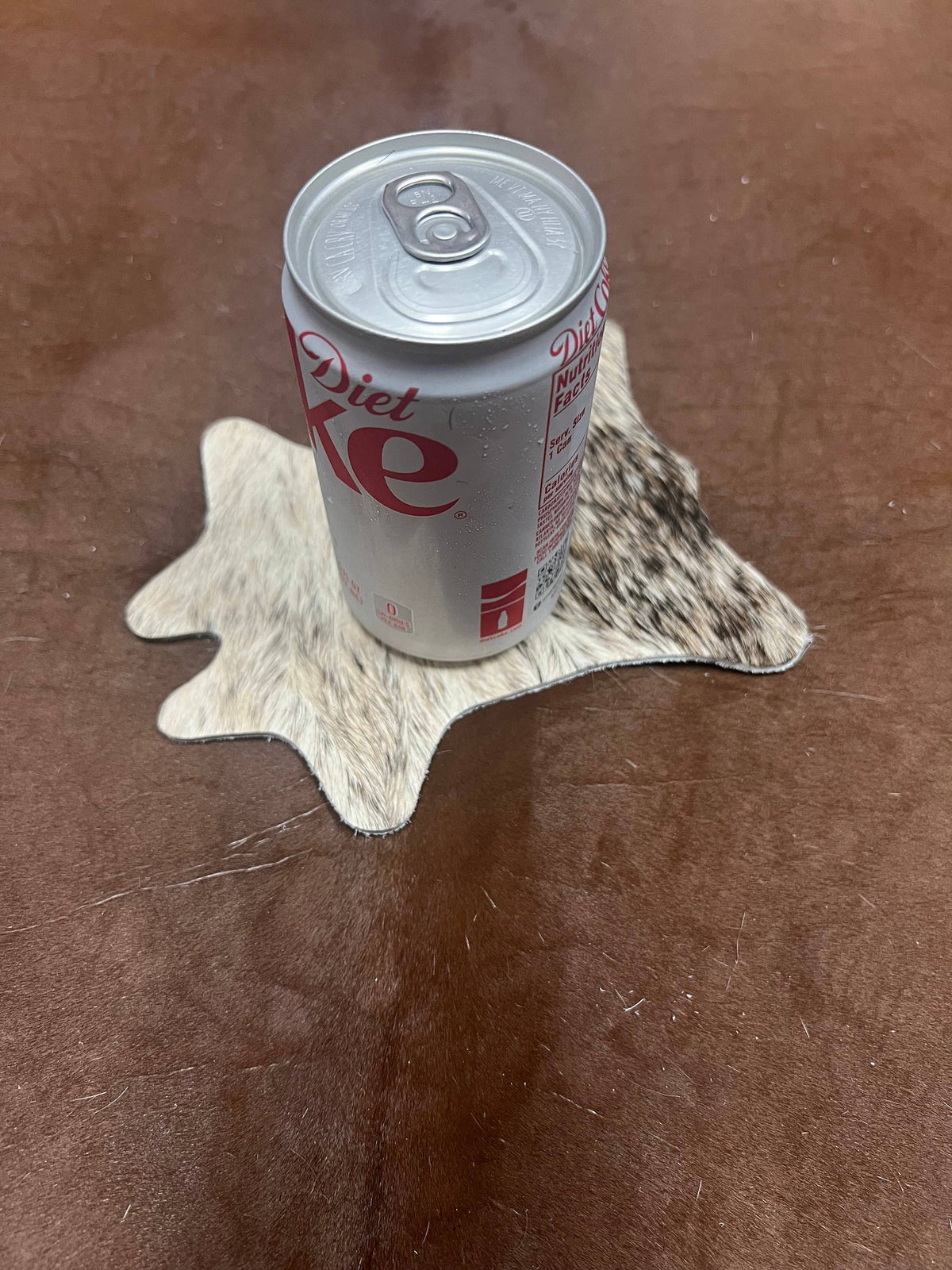 Mini Cow Cowhide Coaster