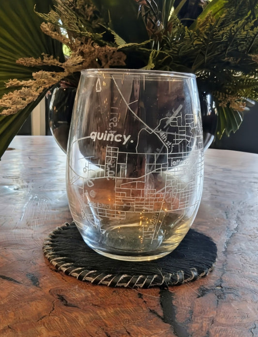 Quincy, Florida Stemless Wine Glass