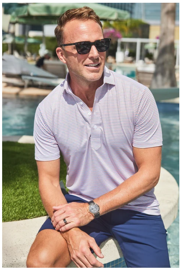 Collars & Co Featherweight Flex Polo - Liberty White