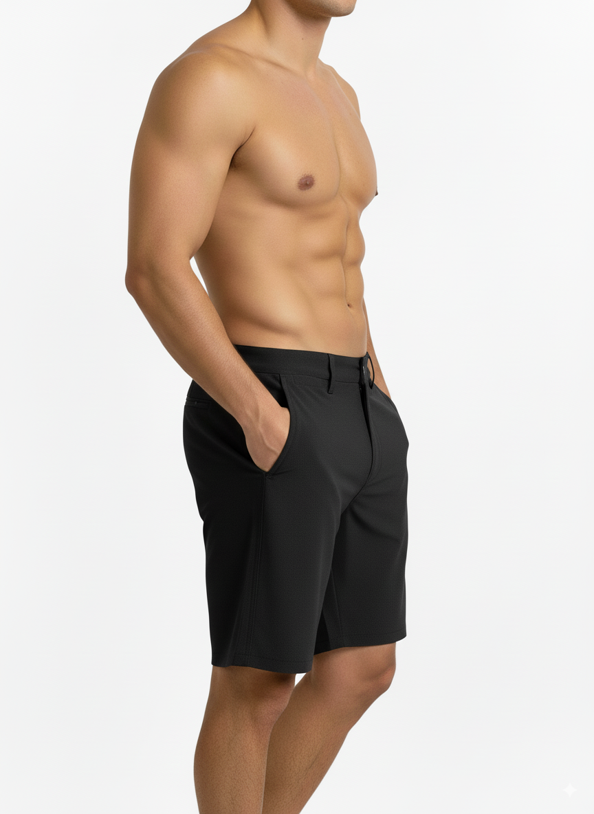 Hawk's Bay Men's Hybrid Shorts - Black