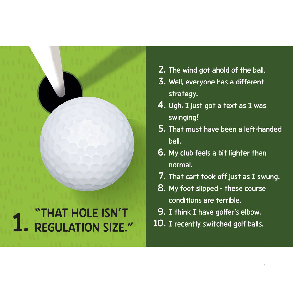 500 Excuses For a Bad Golf Shot Gift Book - Funny Men's Gift