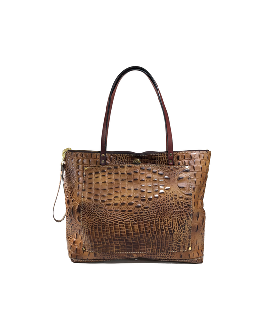 SouthLife's The Zippered Square Tote: Caramel