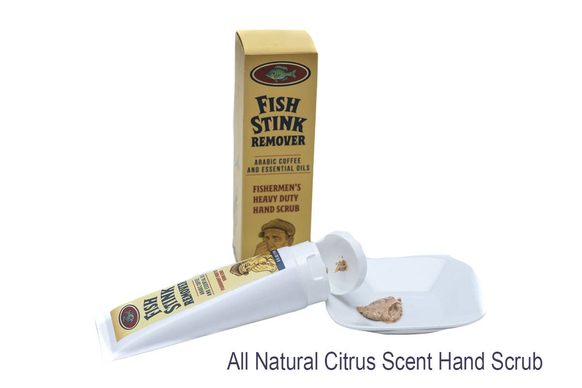 Fish Stink Remover Scrub – Heavy Grit Citrus Hand Scrub with Arabic Coffee & Walnut Husk – Removes Odor & Grime – Fishing Gift for Men, Dad, Husband