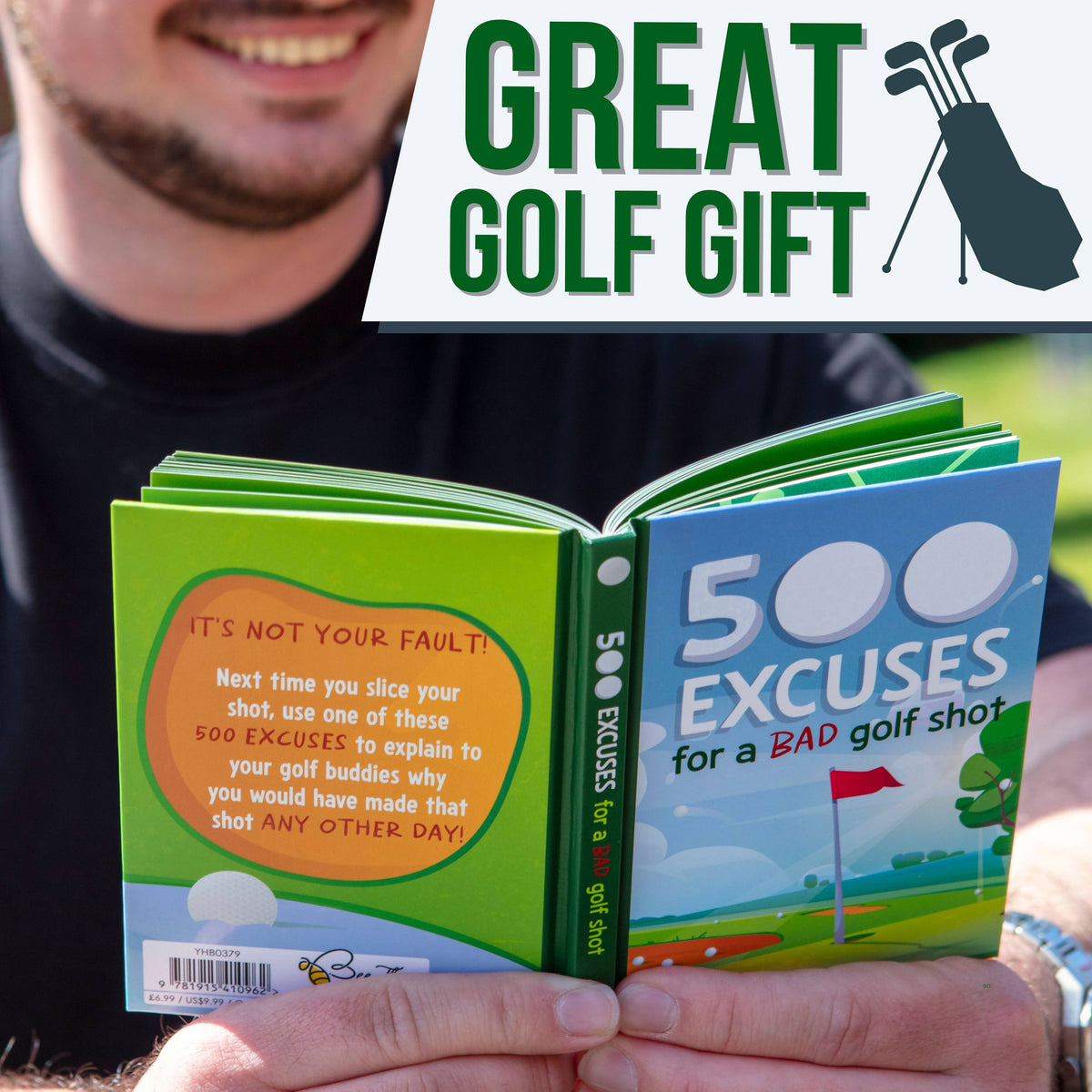 500 Excuses For a Bad Golf Shot Gift Book - Funny Men's Gift