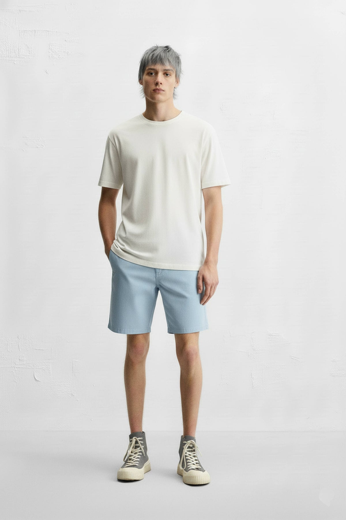 Hawk's Bay Men's Twill Summer Stretch 4 Pocket Chino Shorts - Light Blue